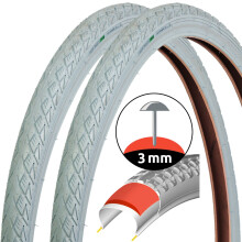 2x Fahrrad-Reifen Grau Retro Style 28" 47-622 Pannensicher