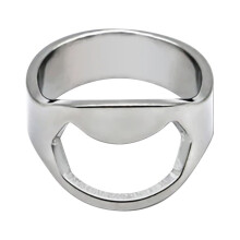 Abridor de garrafas com anel de polegar em aço inoxidável (22 mm)