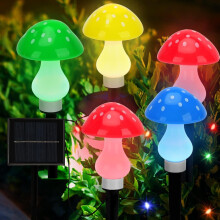 Luminárias solares de jardim em formato de cogumelo, à prova d'água IP65, com 8 modos.