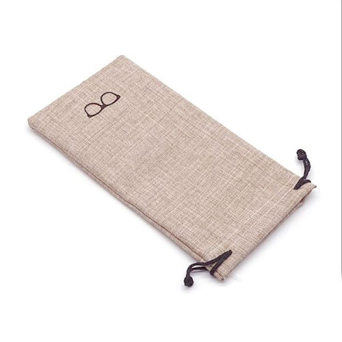 Custodia per occhiali in lino sottile e liscio - Vari colori Beige