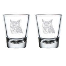 2er-Set Schnapsgläser, 50 ml, Eulenkopf-Design