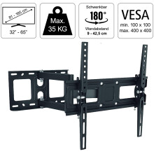 FlashStar TV Wandhalterung FULLMOTION bis 65" Schwarz