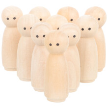 Eease10pcs Muñecos de madera sin terminar para manualidades y pintura DIY
