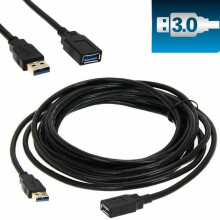 USB3.0 Förlängningskabel Sladd M/F Standard Typ A Hane till Hona Svart