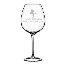 Taça de Vinho "Eu Simplesmente Amo Unicórnios" (20oz Jumbo)