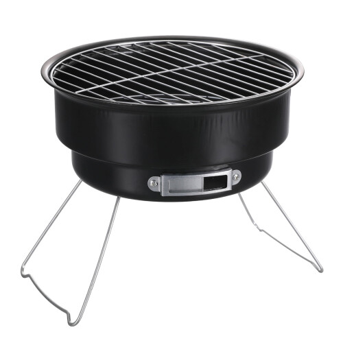 Φορητή στρογγυλή ψησταριά BBQ, πτυσσόμενη σχάρα από ανοξείδωτο ατσάλι, συμβατή με