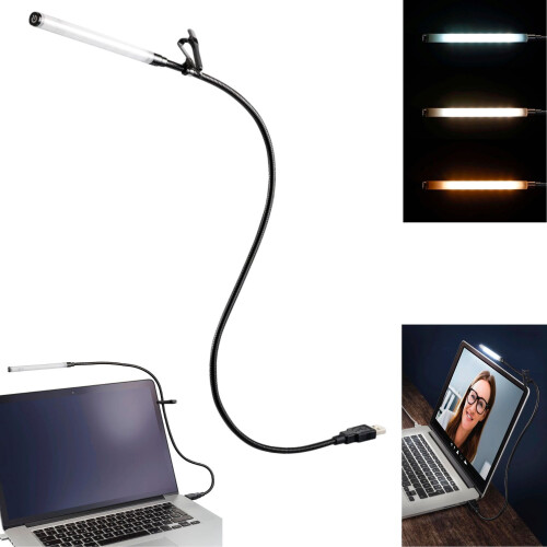 Hama LED Streaming-Licht To-Go 3 Lichtfarben Touch-Sensor + Clip