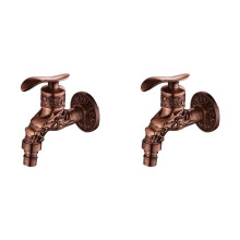 2x G1/2 Zoll Vintage-Gartenwandarmatur für den Außenbereich, dekorativer Wasserhahn - Roségold