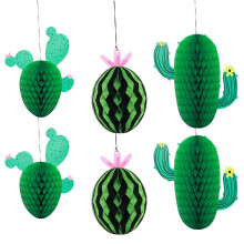 6 stuks cactus tafeldecoraties, honingraat hangende decoraties, cactus hangers