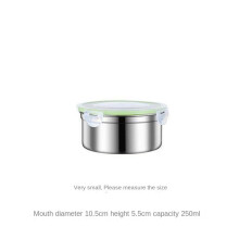 Contenitore per alimenti ispessito, ciotola per frigorifero, ciotola rotonda sigillata in acciaio inox per cucina professionale, set per il pranzo e