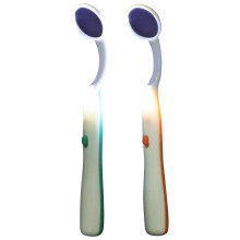 Mizh2PCS Mondspiegel met heldere LED-verlichting voor tandverzorging (groen en oranje)