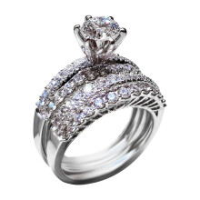 Op til 50% rabat på ringe til kvinder Moderigtig hvid fin diamant zirkon parring Udsalgsgaver til Valentinsdag
