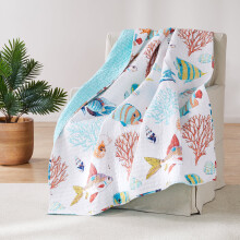 Levtex Home Barrier Reef quiltet tæppe 50x60 tommer bomuld