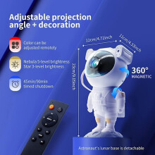 Projetor de estrelas Astronauta Galáxia com Nebulosa, Temporizador e Controle Remoto - Compatível com WELLNGS