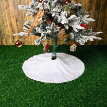 Txmfgh Weihnachtsbaumrock aus weichem, weißem Flockmaterial - Eleganter dekorativer Baumkragen für festliche Dekoration und stimmungsvolles
