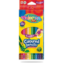 Potloden met gummetjes, 12 kleuren