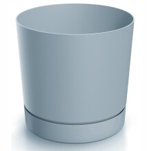 Pot de fleurs en plastique gris avec soucoupe 19,9 cm Tubo