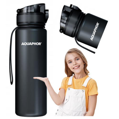 Aquaphor Vandfilterflaske Aquaphor 0,5l sort + 1 filter