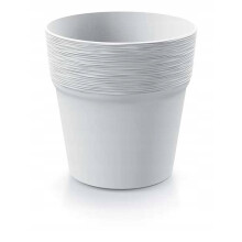 Ronde plastic bloempot van Furu, 12 cm, wit