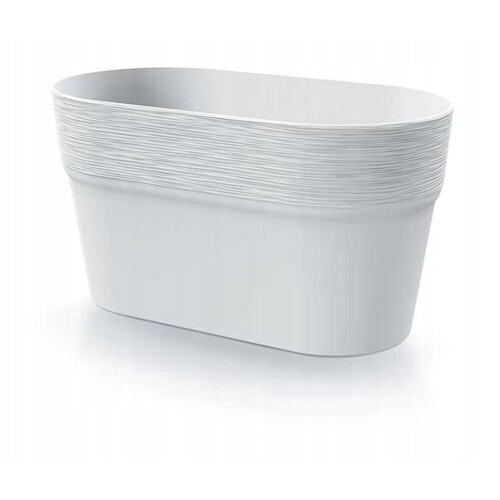 Prosperplast Furu ovale witte plastic bloempot 27,5 cm
