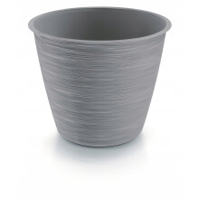 Ronde plastic bloempot, lichtgrijs, 17 cm, Furu