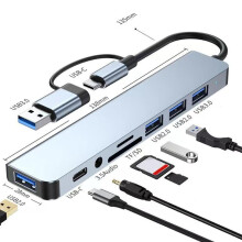 USB-A/Type-C 8-in-1 hub docking station