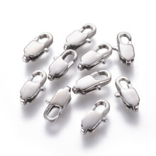 5 stuks 304 roestvrijstalen karabijnsluitingen, roestvrij staal, kleur: 13x6x3 mm, gat: 1,4 mm