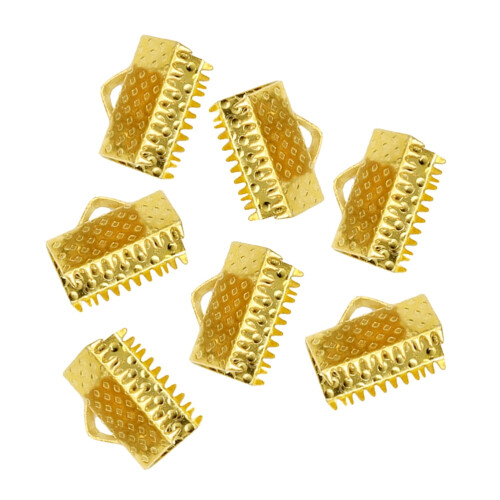 Hims100PCS1CM Επιμεταλλωμένα άκρα κορδέλας Μεταλλικά κούμπωμα Σφιγκτήρες άκρων με