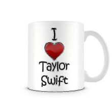 Kubek z nadrukiem „Kocham Taylor Swift”