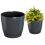 Prosperplast COUBI DUOP155 Blumentopf mit Untersetzer | Graphit 1