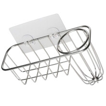 Cestino portaoggetti da appendere al lavello della cucina in acciaio inox, porta spugne.