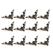 12 buc cutie de flori vintage pentru mobilier, cutie din lemn, autocolante pentru colțuri, bronz