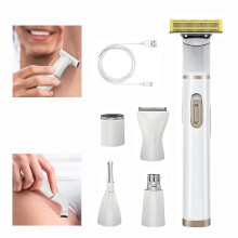 Dsseng Women's 5-i-1 elektrisk barberhøvelsett, våt og tørr smertefri barbermaskin for ben, armhuler, bikinilinje, ansikt, kompatibel med sensitiv