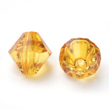 500 g transparente Acrylperlen, Bicone, Orange, 10 x 10 mm, Loch: 2,5 mm, ca. 1323 Stück/500 g