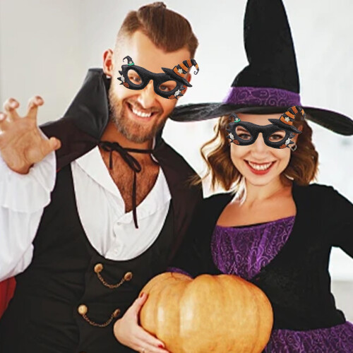 Σετ γυαλιών Jacenvly για το Halloween - Συμβατό με μπάλες για πάρτι, Γάτα, Κολοκύθα, Αράχνη,