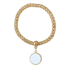 Pulseira HOTYA de joias europeias e americanas com etiqueta sublimada em branco para casal, pulseira de corrente de osso de cobra.