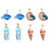 Boucles d'oreilles pendantes inspirées de la mer-Marron clair 2