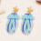 Boucles d'oreilles pendantes inspirées de la mer-Marron clair 6