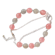 Pulseira artesanal para presente de Dia das Mães, pulseiras masculinas delicadas e modernas para homens e mulheres, com cristais e metal.