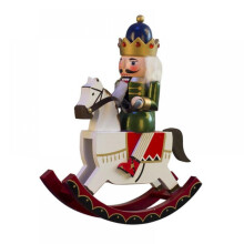 Prettyui wooden rocking horse nutcracker ornament30cm