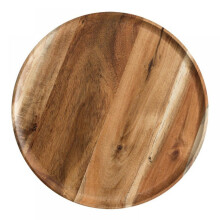 Acacia Wood Dinner Plates Round Lightweight 10-inch