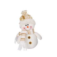 Christmas snowman ornament set with red white stripe hat