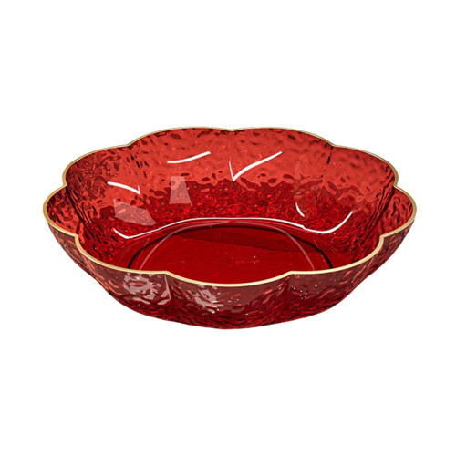 Clear flower-shaped fruit tray salad bowl 1 pc