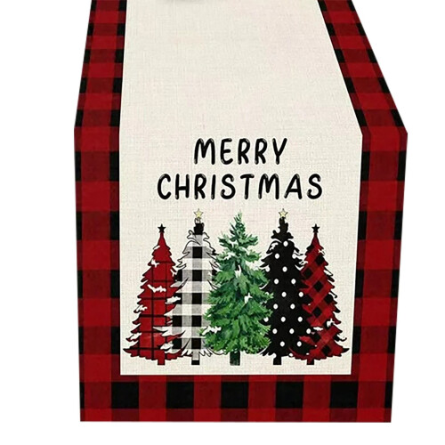 Cotton Linen Table Flag American Grid Design 1 pc