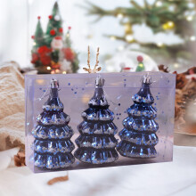 Blue Shatterproof Christmas Baubles Ornament Set