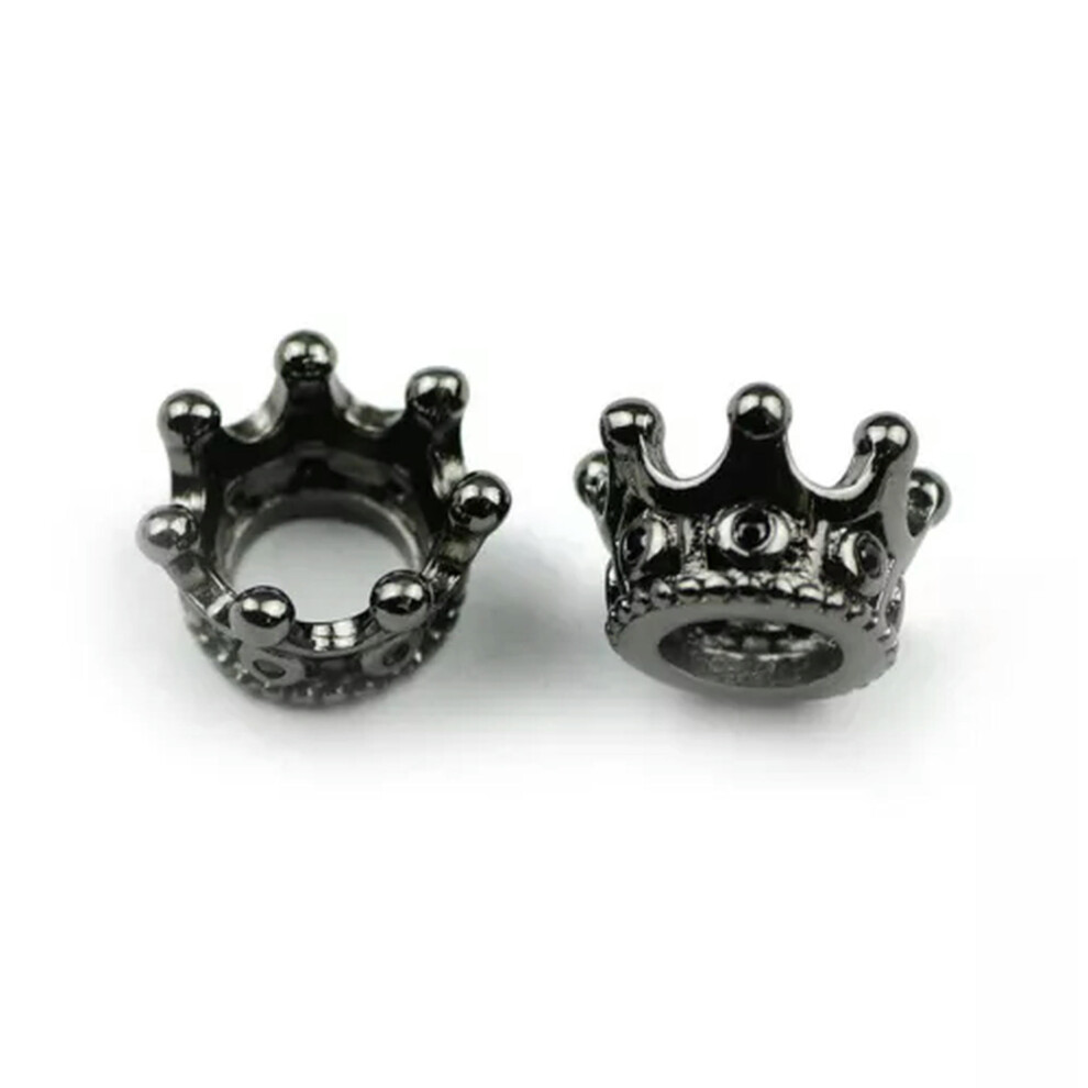 Crown Cap Copper Spacer Beads 11x6mm Vintage Black 4pcs-image-OPC-PW5GK78-NEW