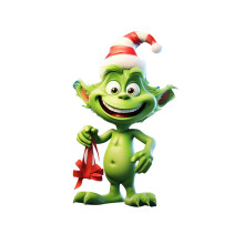 Grinch Christmas Ornament Acrylic Tree Pendant Black