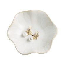 Ceramic Jewelry Dish Tray Milky White