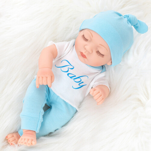 Soft Rubber Baby Doll Toy - Blue, 31 cm
