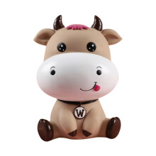 Banc Boinn Vinile Piggy Bank Cow do Pháistí – Donn nó Gorm
